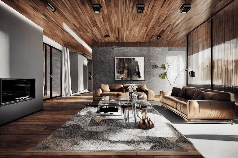 Living room Contemporary design AI