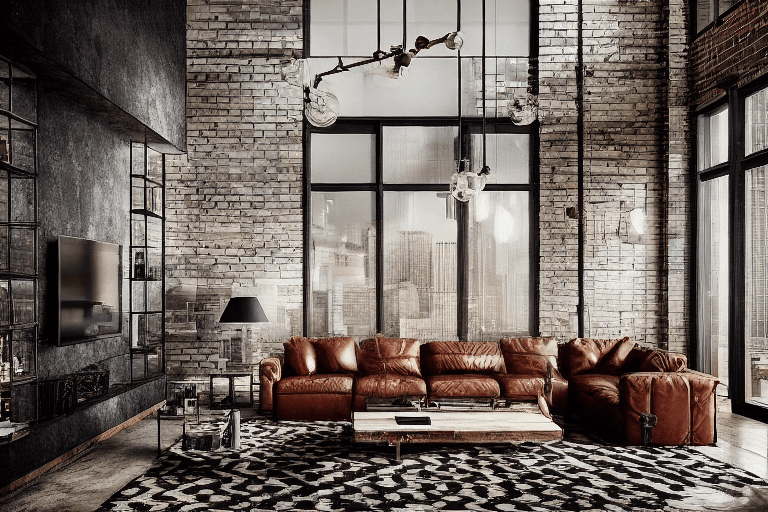Living room Industrial design AI
