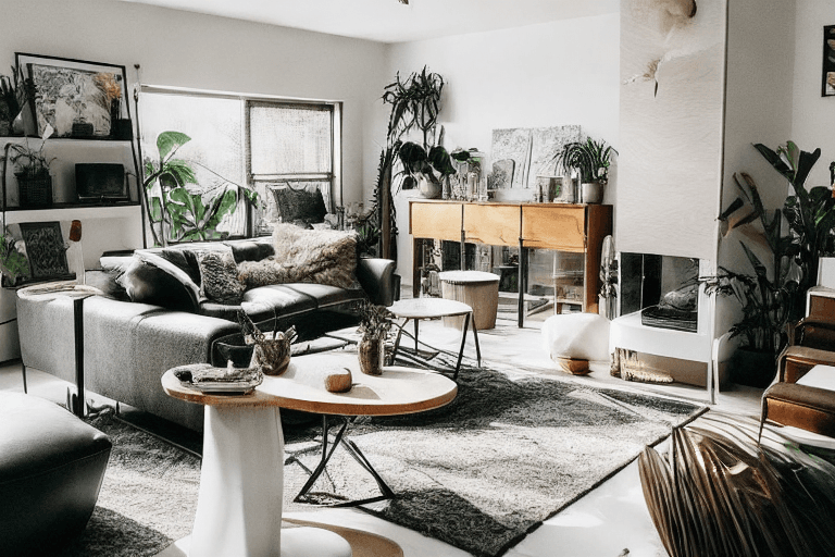 Living room Eco-friendly design AI