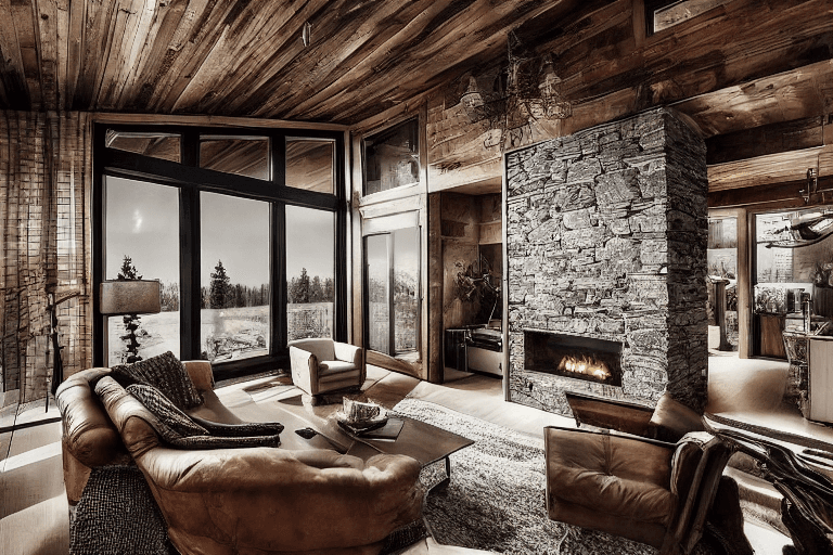 Living room Rustic design AI